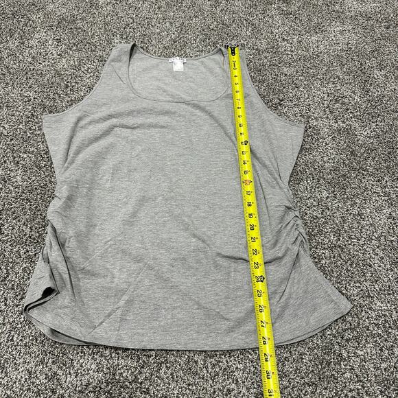 New with tags, VENUS Gray Square Neck Ruched Side Tank Top, Size 2X - Picture 7 of 10